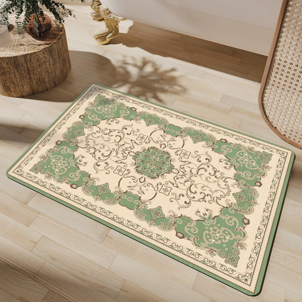 Elegant Floral Pattern Bath Mat Bowlift