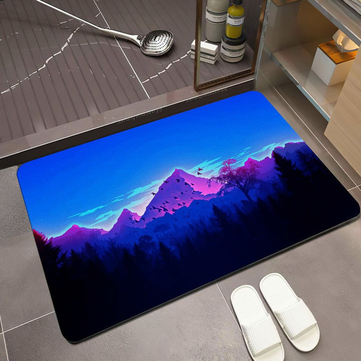 Scenic Mountain Landscape Bath Mat Bowlift