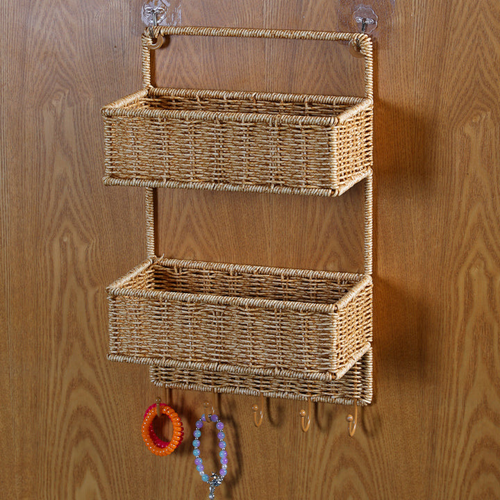 Two-Tiered Handwoven Storage Basket Bowlift