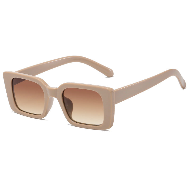 Women's fashionable square sunglasses with wide, glossy frame Bowlift