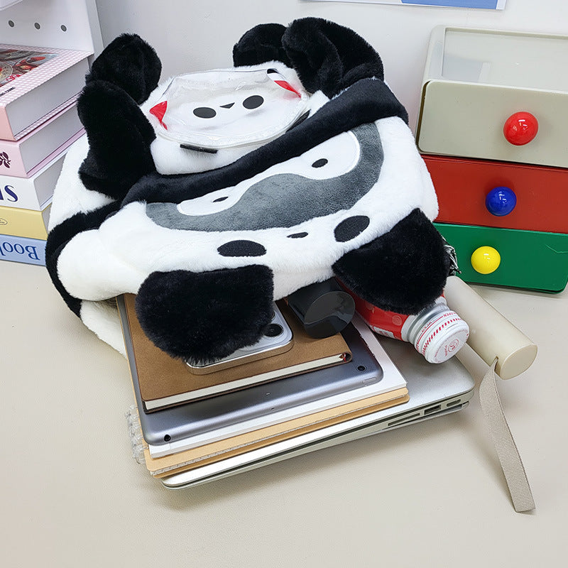 Plush Backpack with Playful Panda Design Bowlift