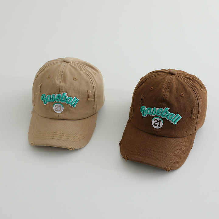 Men's Distressed Cotton Baseball Cap Bowlift