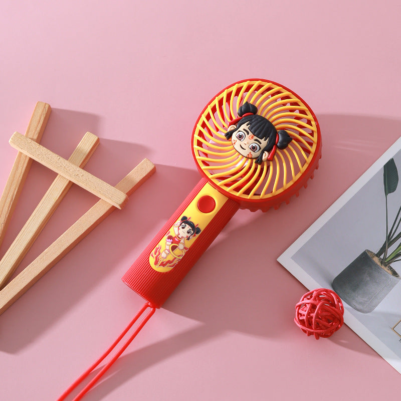 Women's portable handheld fan with cute cartoon design Bowlift
