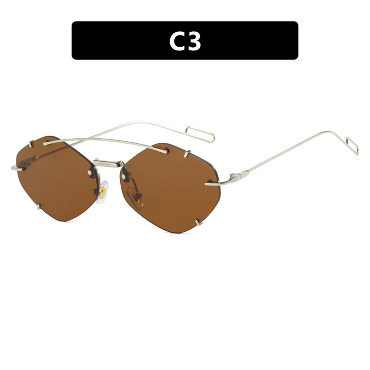 Women geometric sunglasses with ultra-light metal frame Bowlift