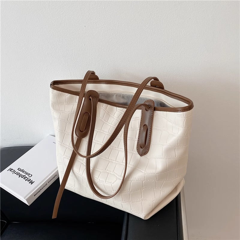 Crocodile-Embossed Tote Bag Bowlift
