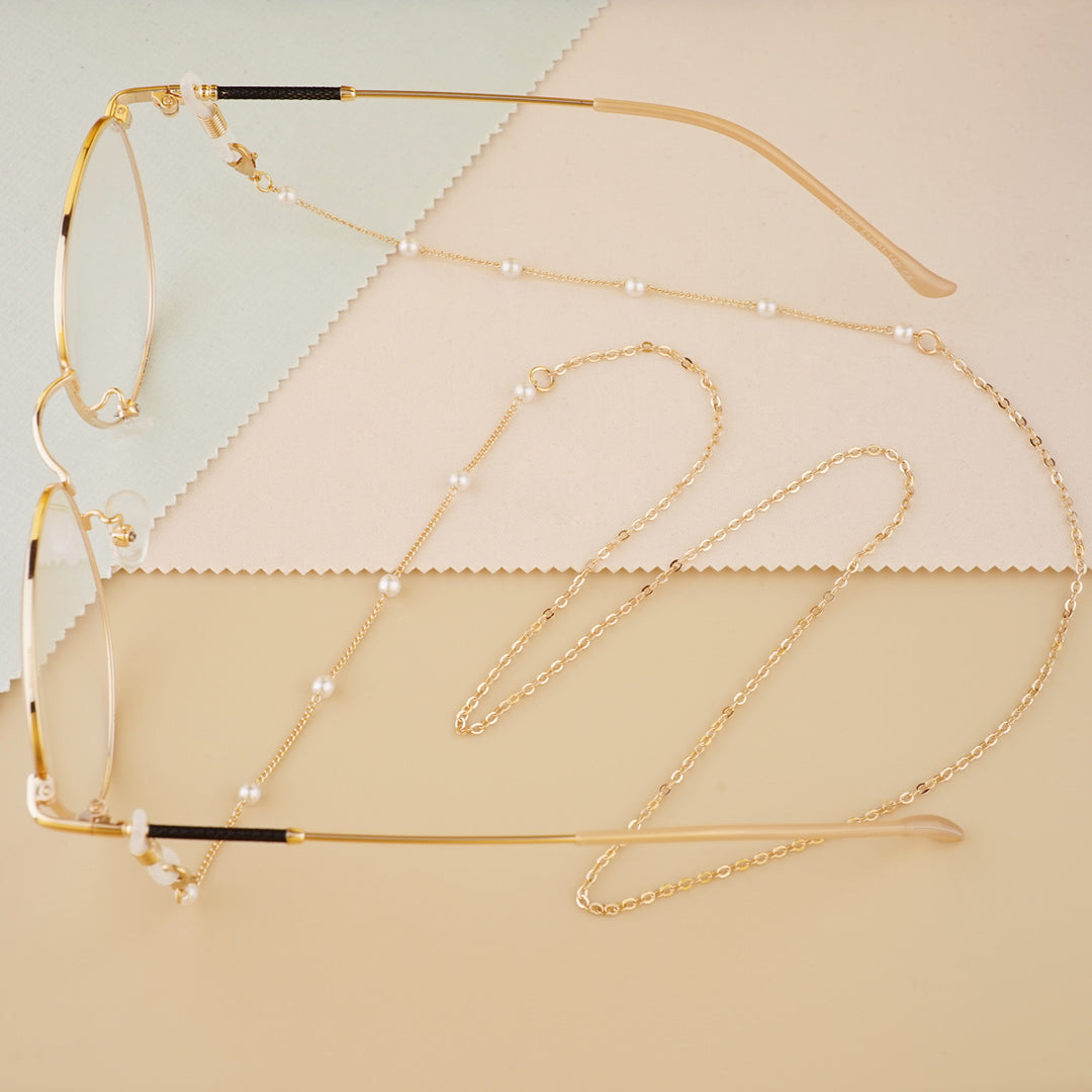 Elegant Pearl-Accented Eyewear Chain Bowlift