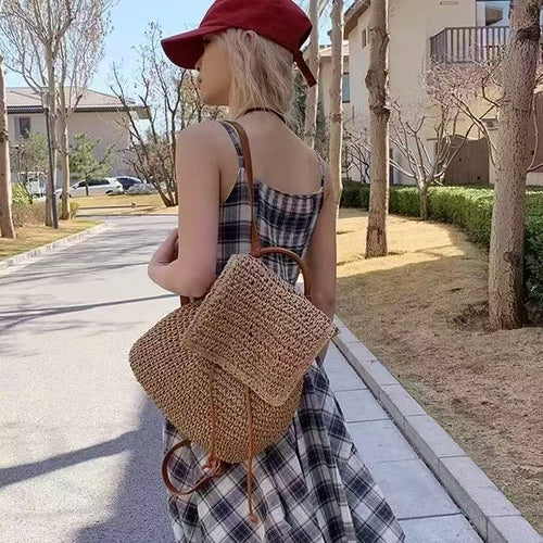 Backpack with Hand-Crocheted Design and Sturdy Leather Straps Bowlift