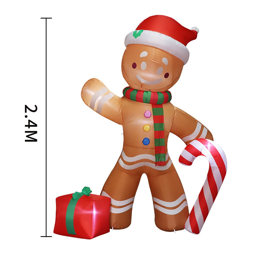 Inflatable Led Yard Santa Riding Polar Bear Outdoor Christmas Decoration With Internal Fan And Anchor Stakes