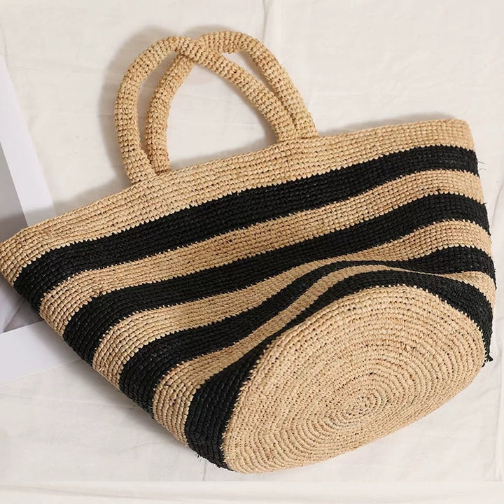 Handcrafted Tote Bag In Stripe Pattern Bowlift