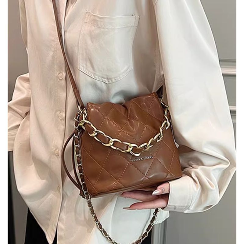 Quilted Mini Bucket Handbag Bowlift