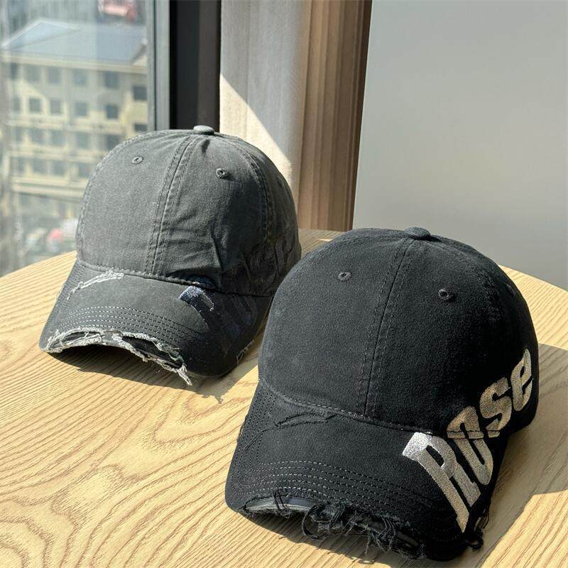 Men's Distressed Cotton Baseball Cap Bowlift 1784270811