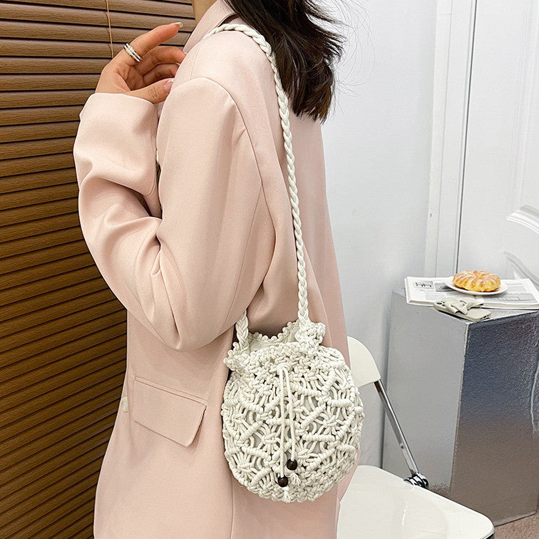 Hand-knit Macrame Shoulder Bag Bowlift