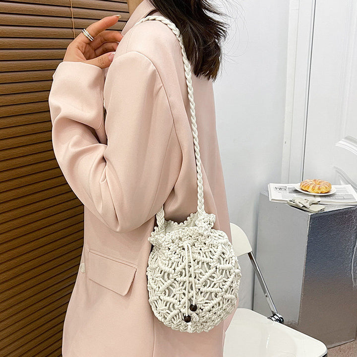 Hand-knit Macrame Shoulder Bag Bowlift