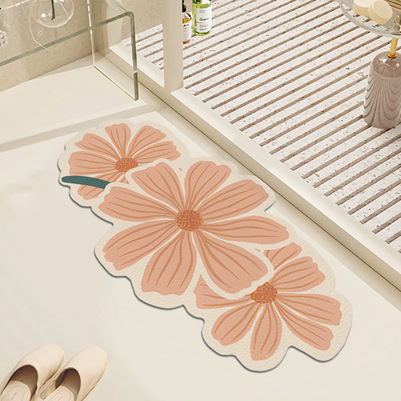 Decorative Floral Bath Mat Bowlift