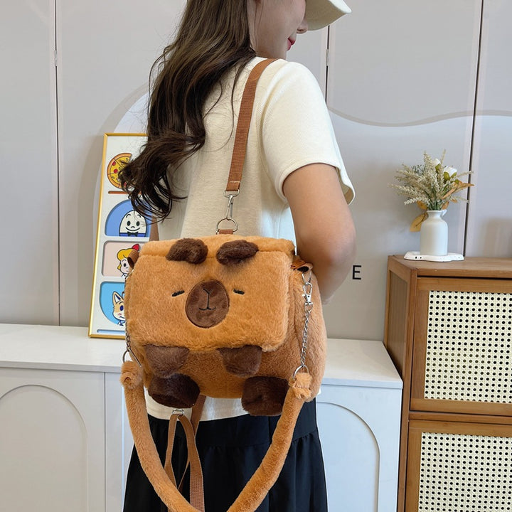 Plush Backpack In Pig Design Bowlift