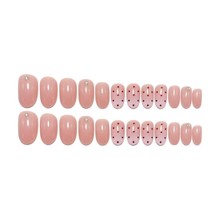 Artificial nails with elegant ombre effect and playful polka dot design Bowlift