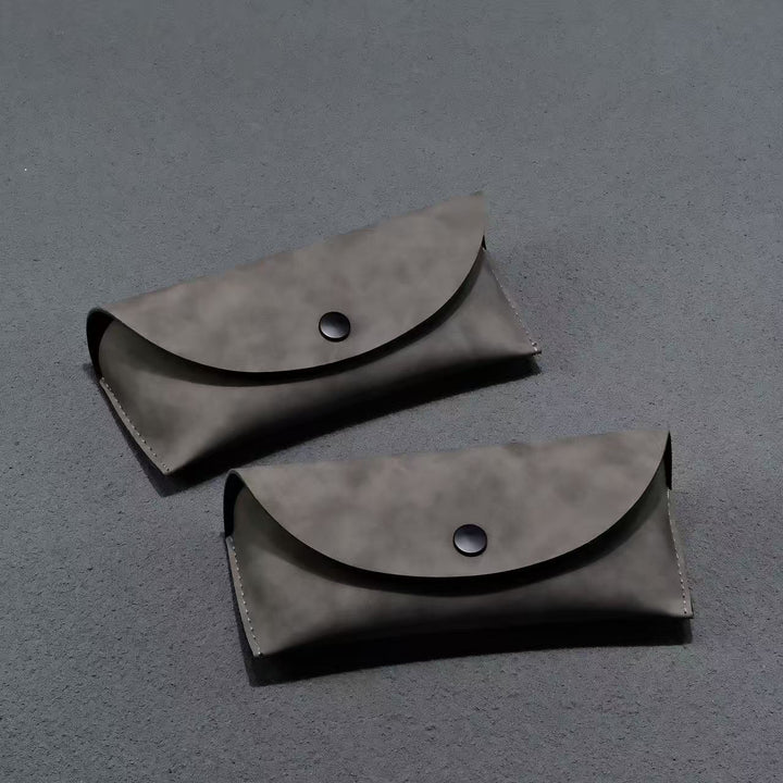 Leather Snap Closure Eyewear Pouch Case Bowlift