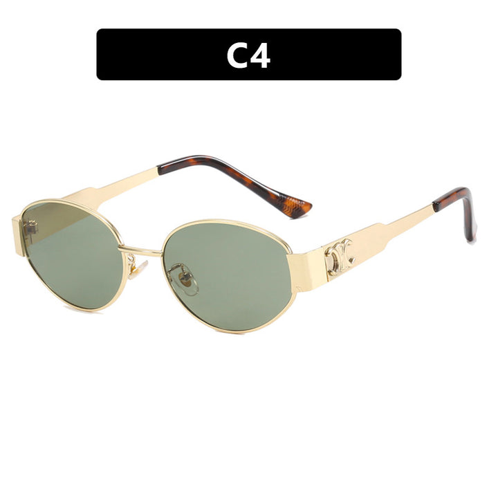 Ladies fashionable sunglasses in an elegant oval design with a sturdy metal frame Bowlift