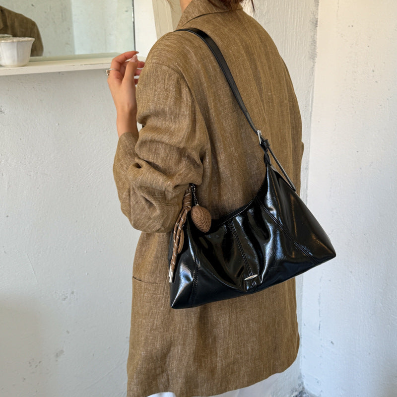 Luxurious Soft Leather Shoulder Bag Bowlift