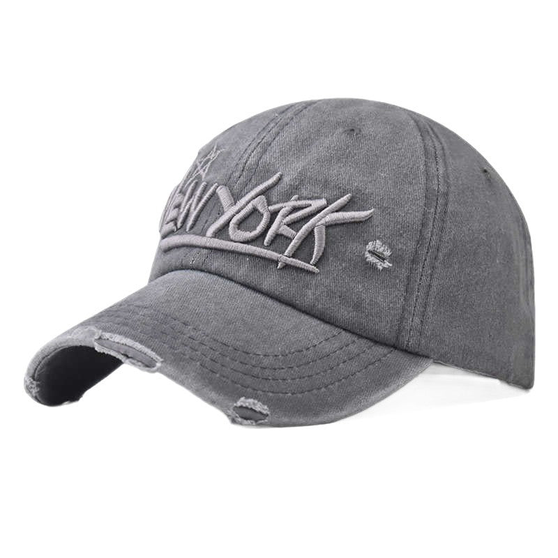 Men's Distressed Casual Embroidered Cap Bowlift