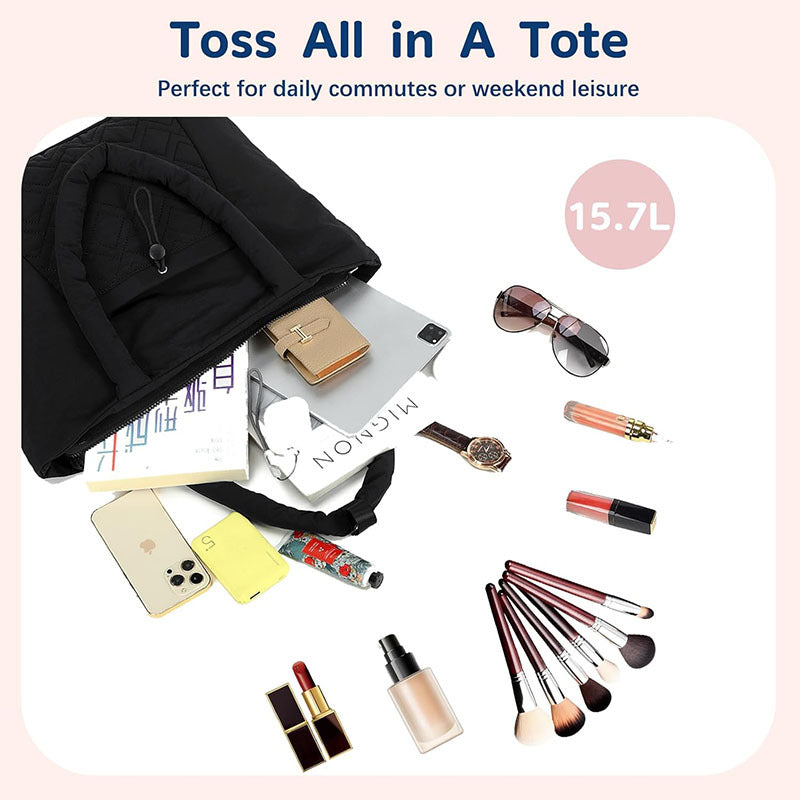 Padded everyday handbag with detachable cosmetic pouch Bowlift