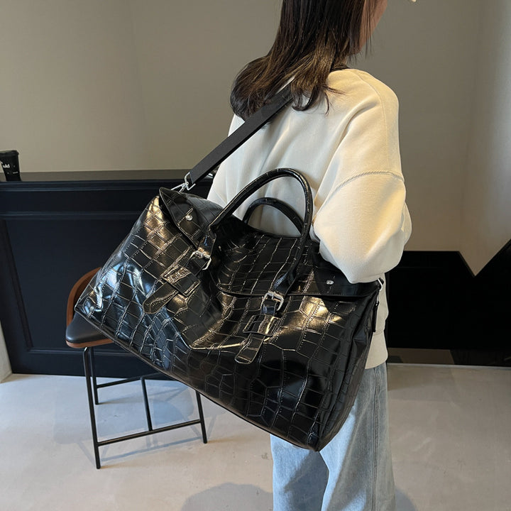 Crocodile Texture Luxury Travel Duffle Bag Bowlift