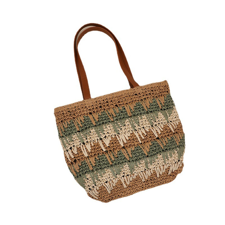 Braided tote bag with unique pattern mix Bowlift
