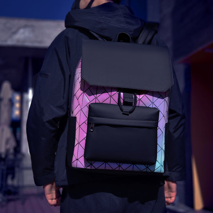 Trendy Geometric Print Backpack Bowlift