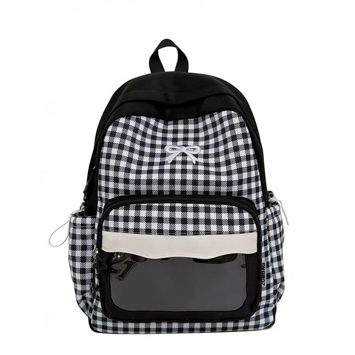 Multi-Functional Checked Backpack Bowlift