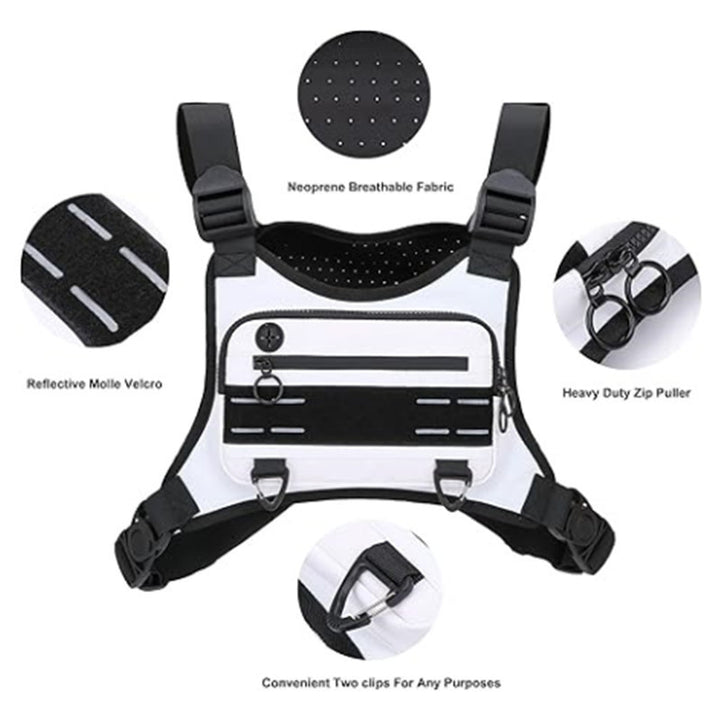 Multifunctional vest with adjustable straps and numerous pockets Bowlift