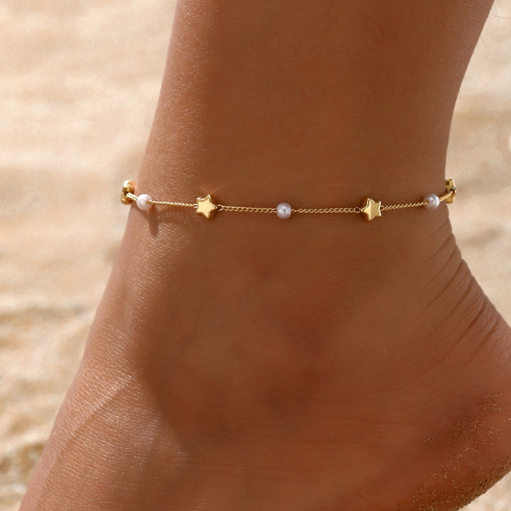 Star and Pearl Anklet Bowlift