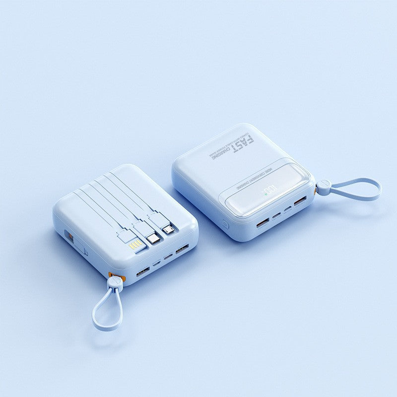 Portable power bank with integrated cables and multifunctional charging port Bowlift