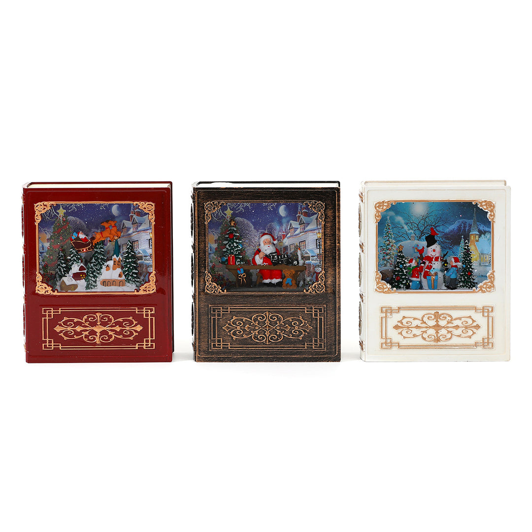 Musical Snow Globe Book Decoration Bowlift