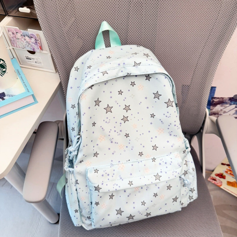 Star Print Casual Backpack Bowlift