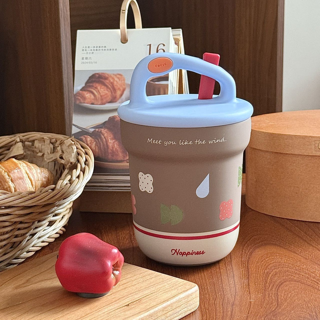 Ladies cheerful thermos with practical handle Bowlift