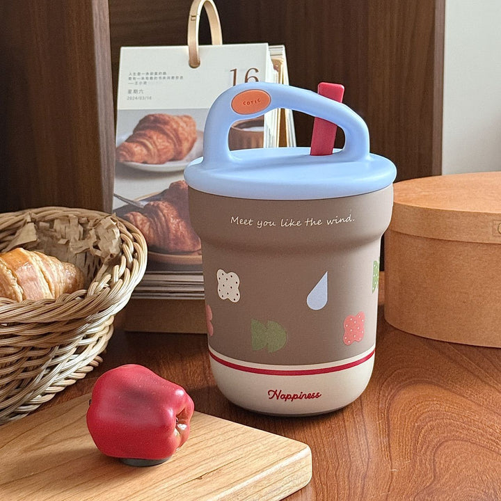 Ladies cheerful thermos with practical handle Bowlift