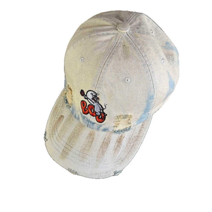 Women's Vintage-Inspired Distressed Embroidered Cap Bowlift