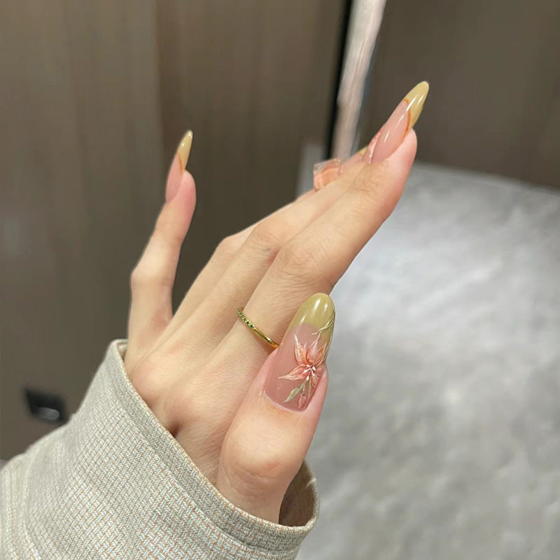 Natural Almond-Shaped Press-On Nails Bowlift