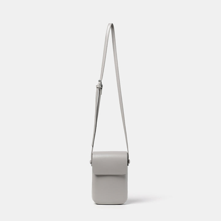Compact Leather Crossbody Pouch Bowlift