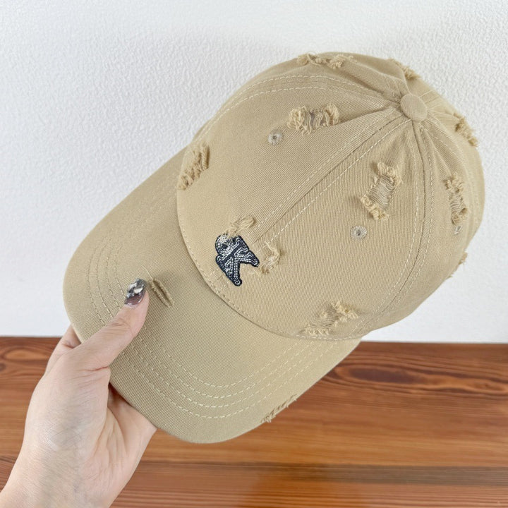 Men's Distressed Adjustable Baseball Cap Bowlift