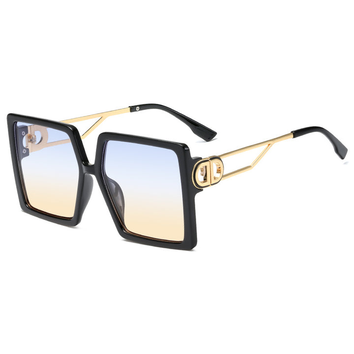 Women's oversized square sunglasses with elegant metal frame and polarizing lenses Bowlift