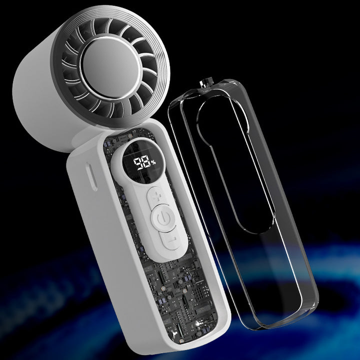 Unisex Portable USB Fan with LED Display Bowlift