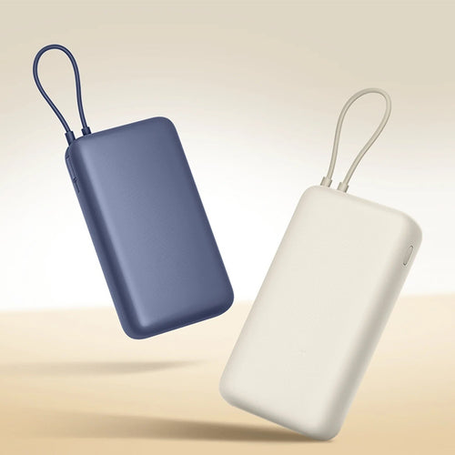 Compact Slim portable power bank with dual fast-charge USB-C ports and durable lanyard Bowlift