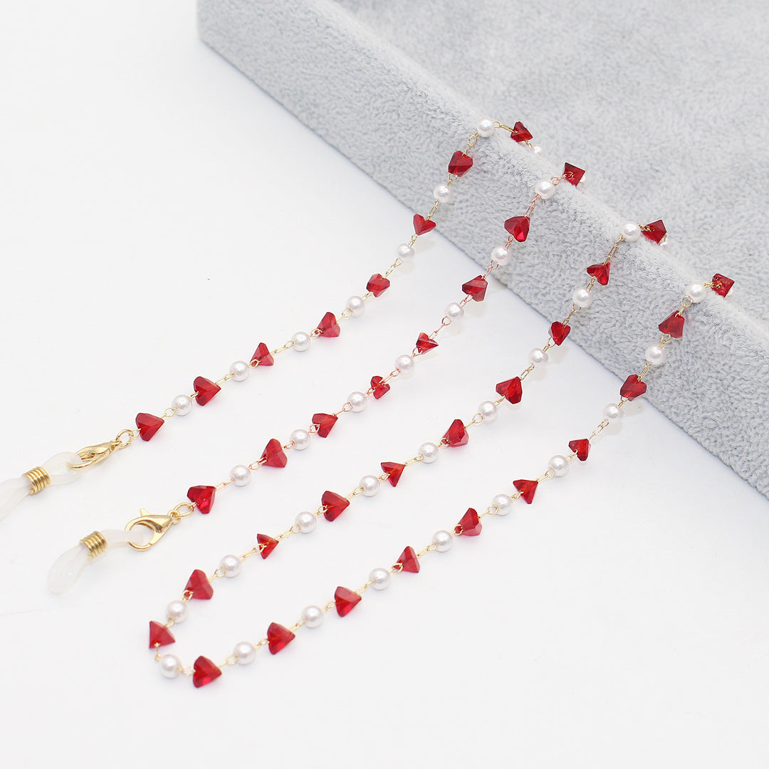 Stylish Pearl and Crystal Eyewear Chain Bowlift