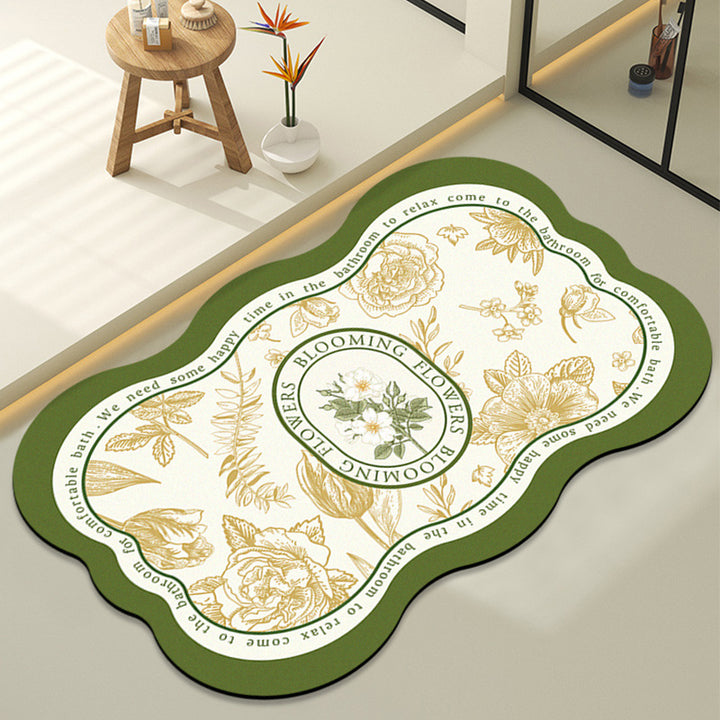 Botanical-Inspired Motivational Area Rug