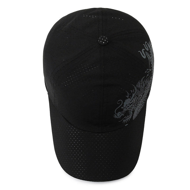 Men's Sports Cap with Dragon Pattern Bowlift