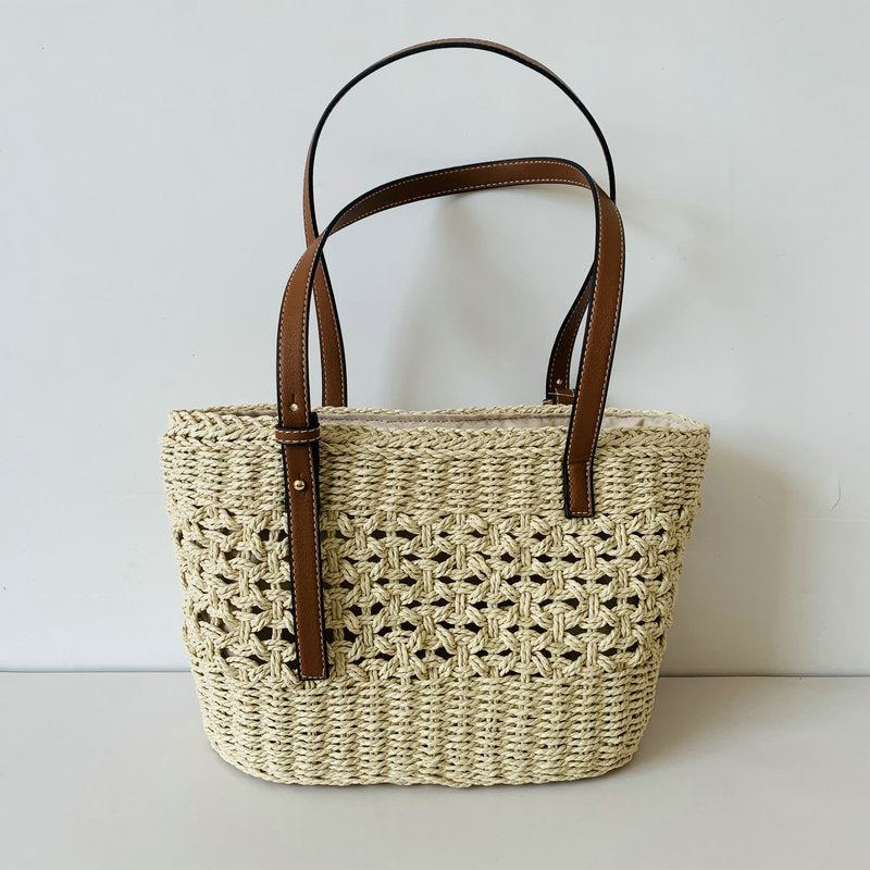 Handcrafted beach bag with high-quality leather handles Bowlift
