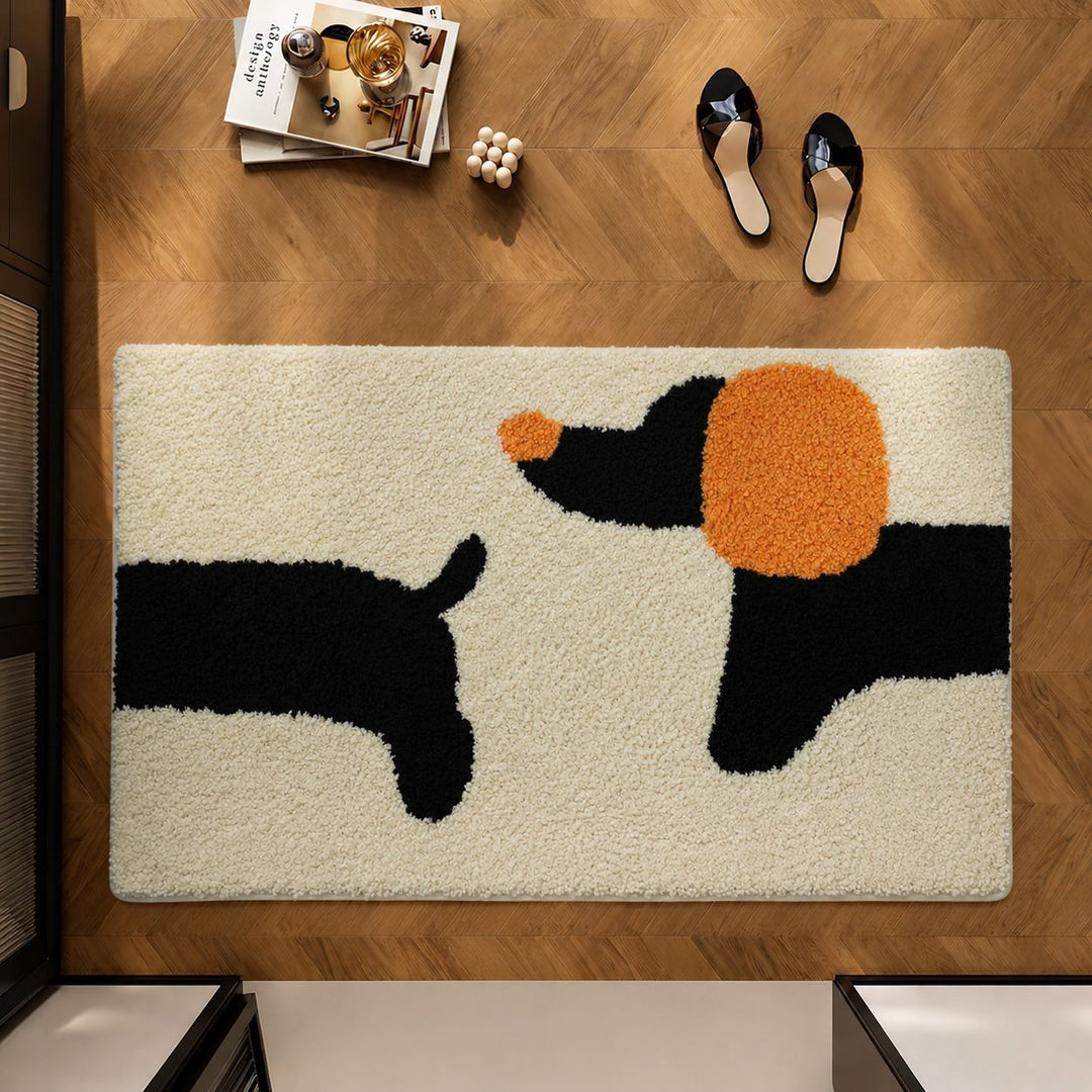 Decorative Dog-Themed Area Rug Bowlift