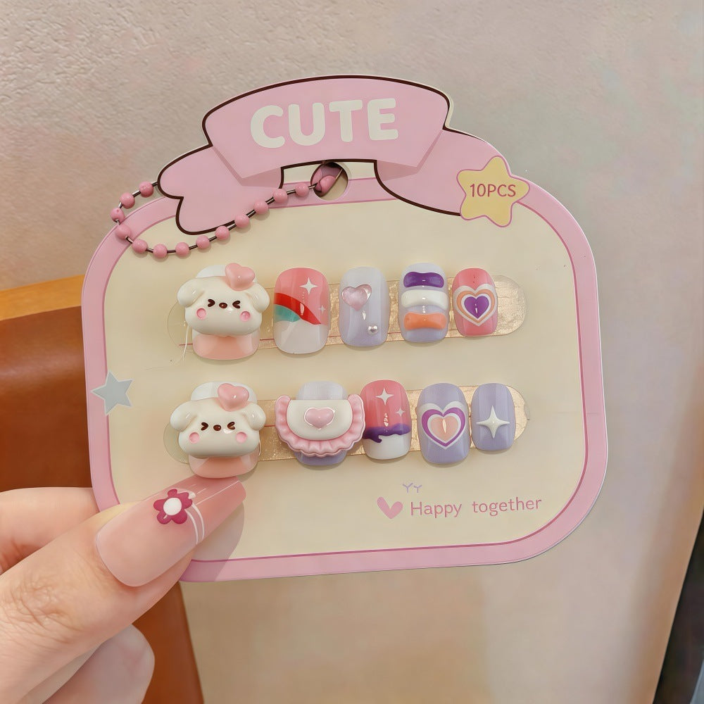 Playful artificial nail set with colorful designs Bowlift