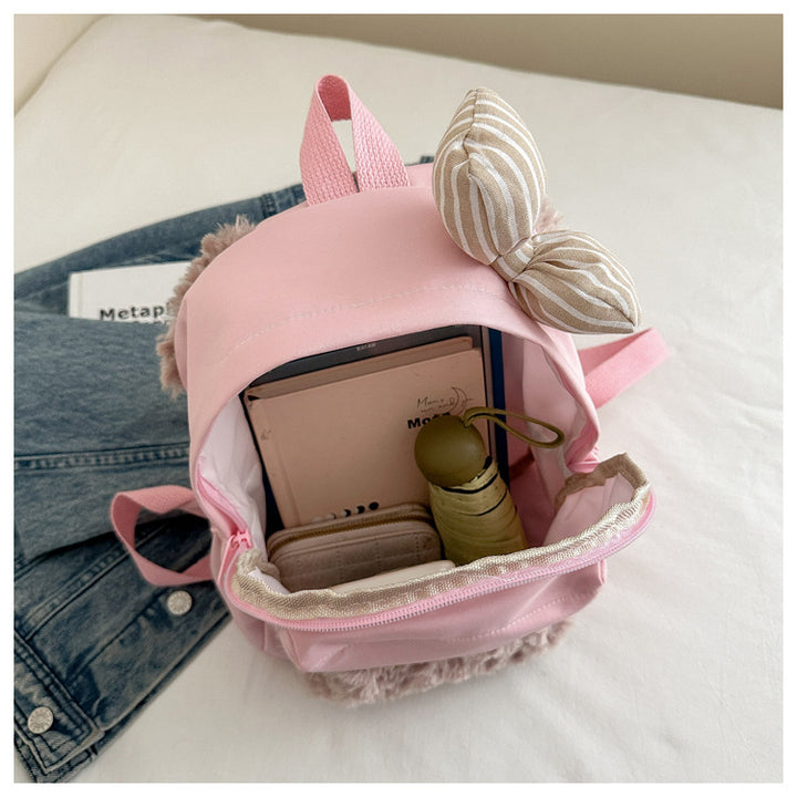 Plush backpack with high-quality surface structure Bowlift